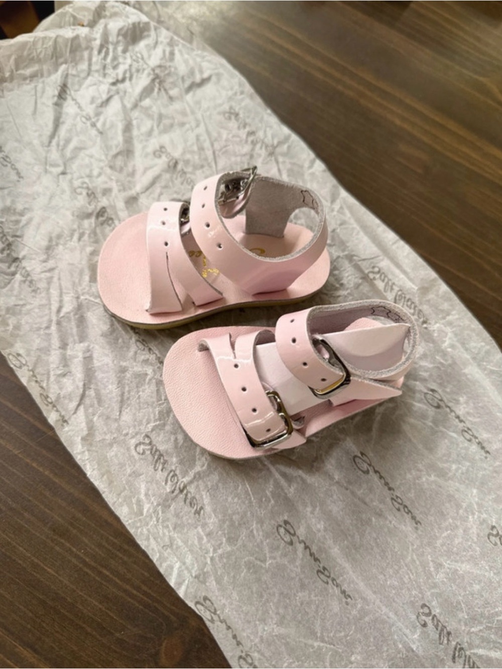 Girls' Pink Double-Buckle Sandals with Ankle Strap
